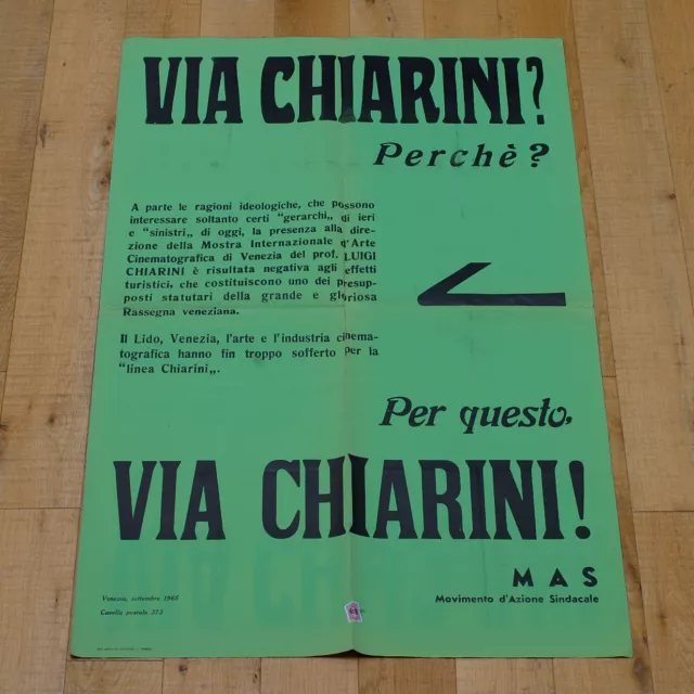 VIA CHIARINI? poster manifesto affiche Mostra Cinema Venezia Lido MAS Critica VI