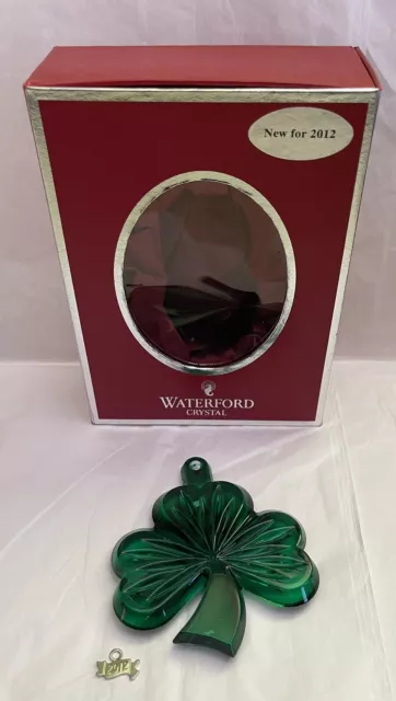 Waterford 2012 Green Crystal Shamrock Ornament Boxed w/ Tag