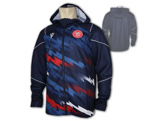 Veste à Capuche FC Basel 23/24 Macron Travel Full Zip - Bleue - Tailles M à 3XL