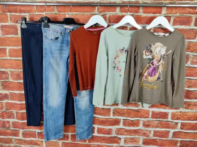 T-Shirt Jeggings Jeans Bambina Età 7-8 Anni Next Gap H&M Arricciate 128Cm