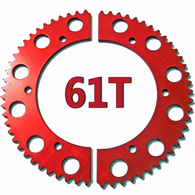 61T (tooth) #35 Chain Split Sprocket Racing Go-Kart Fun Cart Barstool Gear RLV