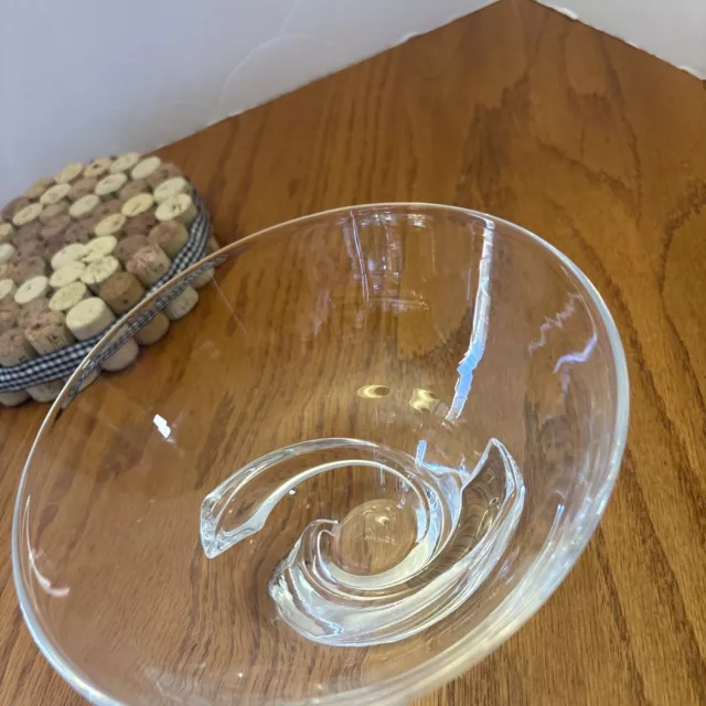 Signed Steuben Crystal Art Glass 7” Spiral Base Bowl 3