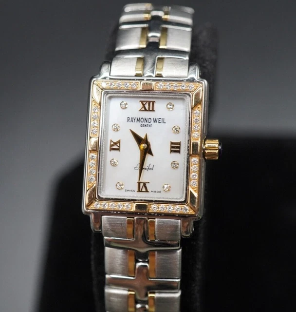 Vintage Raymond Weil 9630 Parsifal MOP Dial Diamonds Quartz Watch-Running A513
