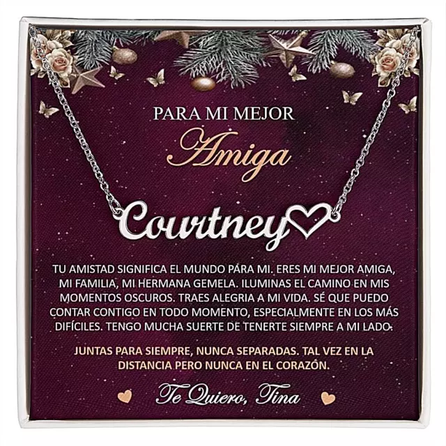 Regalo Personalizado Para Mujer Mi Mejor Amiga Collar Colgante Número San Valentín