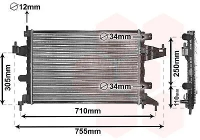 VAN WEZEL 37002303 Radiatore motore per OPEL Corsa C Schrägheck (X01) COMBO Tour