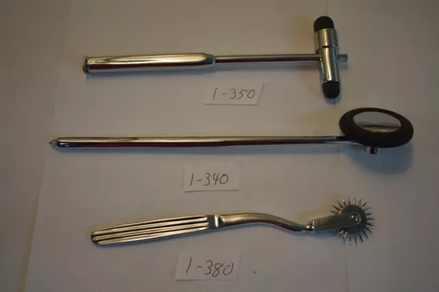 Set Of 3 Diagnostic Hammers Buck Wartenberg And Babinsky