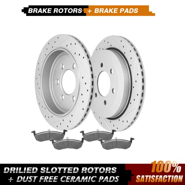 Rear Disc Rotors + Brake Pads for 2007 - 2017 Ford Expedition Lincoln Navigator