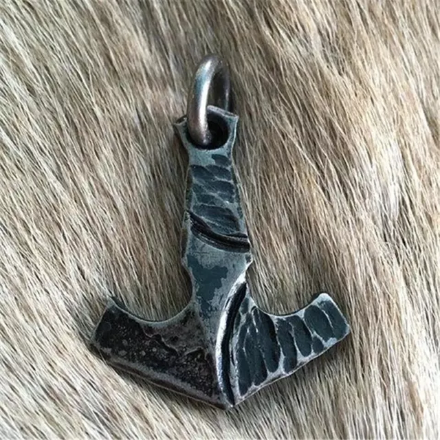 Thorshammer Mjolnir Anhänger Wikinger Thor Donnerhammer Amulett Stein