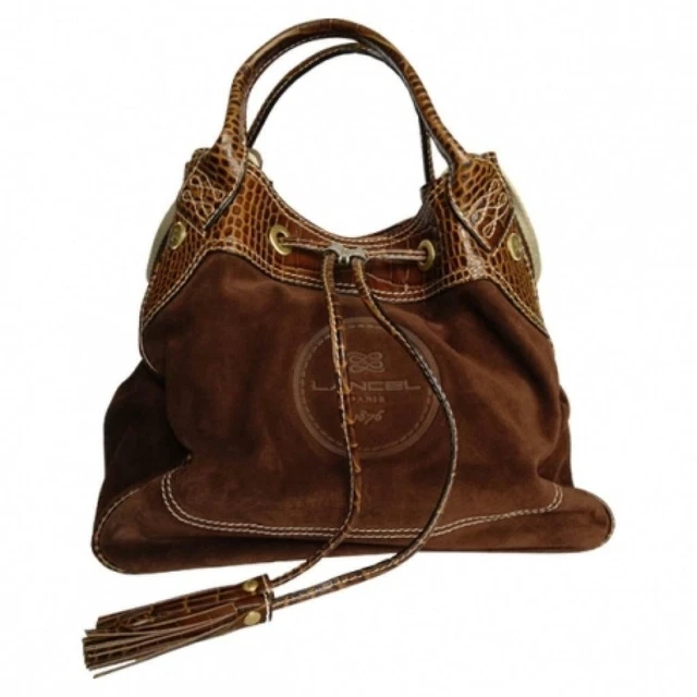 IT BAG !! Sac Seau XXL Cuir Croco LANCEL INCLINATION Moka NEUF