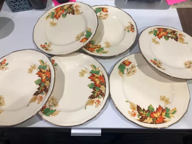 6 x Side Plates, Alfred Meakin, England - Marigold, Astoria Shape