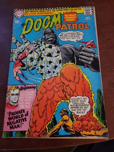 DOOM PATROL #106 1966 DC Comics ORIGIN OF NEGATIVE MAN