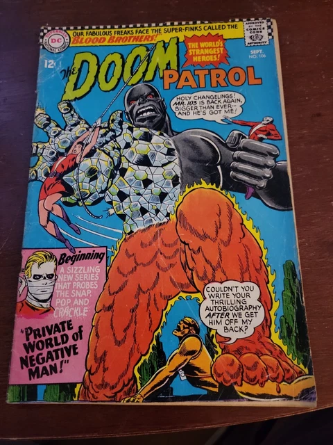 DOOM PATROL #106 1966 DC Comics ORIGIN OF NEGATIVE MAN