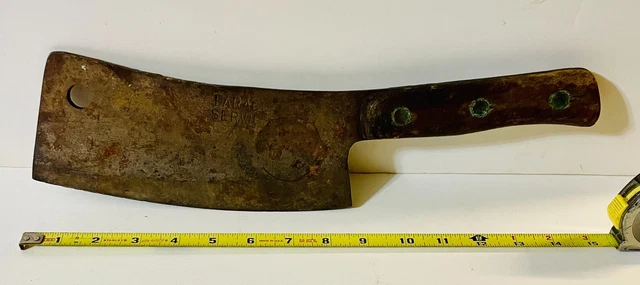 ANTIQUE FARACO SERVIVE Meat Cleaver Knife Butcher Cutter 1830's-1840's WOW LOOK