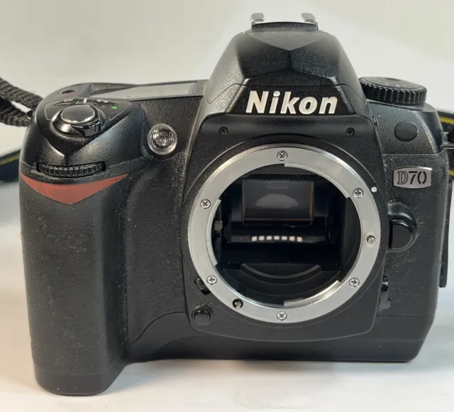 Nikon D70 6.1MP Digital SLR Camera - Black (Body Only) W/ Neck Strap Tested