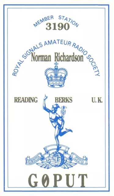 1 x QSL Card Radio UK RSARS 3190 G0PUT Reading Berks 1995 ≠ T1158