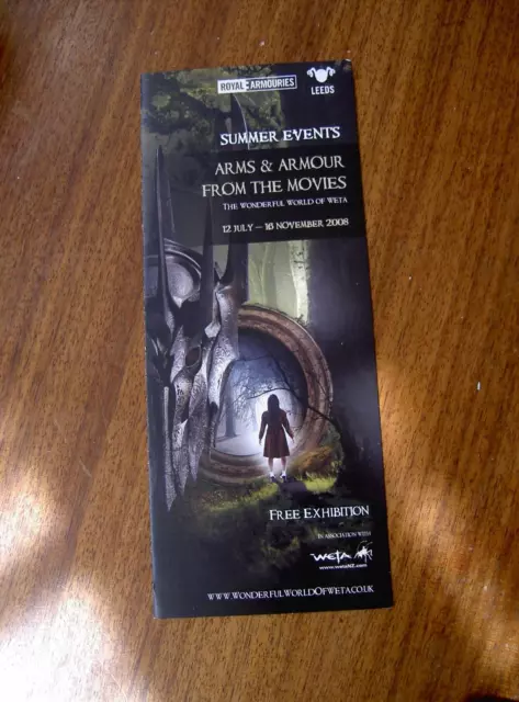 Royal Armouries Weta Workshop Lord Of The Rings Costume Exhibition Leaflet Flyer