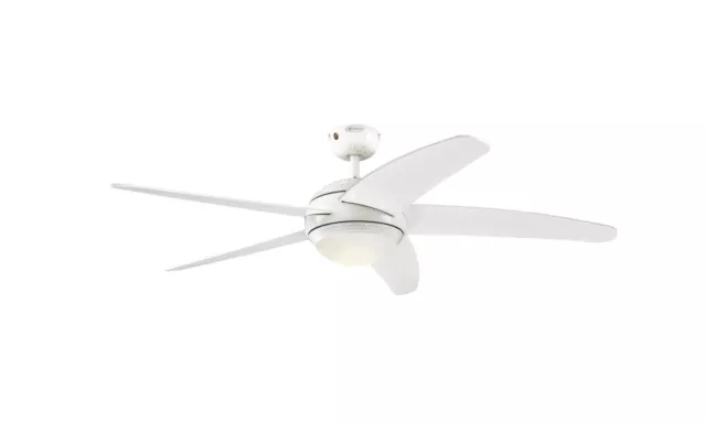 Ceiling fan with LED light and remote Westinghouse Bendan White 132 cm 52"