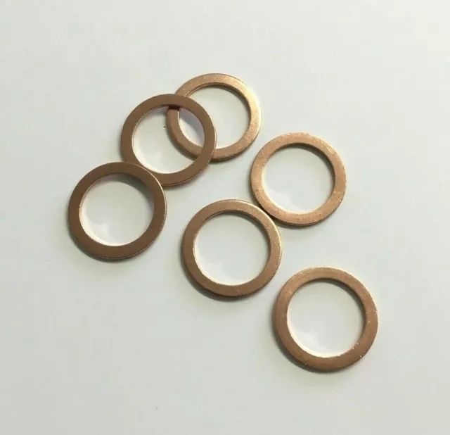 Copper Sealing Washers - 16mm ID x 22mm OD x 1.5mm . Choose Quantity . M16 .