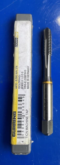 Guhring Powertap, M6 x 1.00 Spiral Point tap, HSS-E (Cobalt), TiCN
