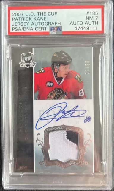 2007-08 Upper Deck The Cup #185 Patrick Kane Signed Patch Rookie