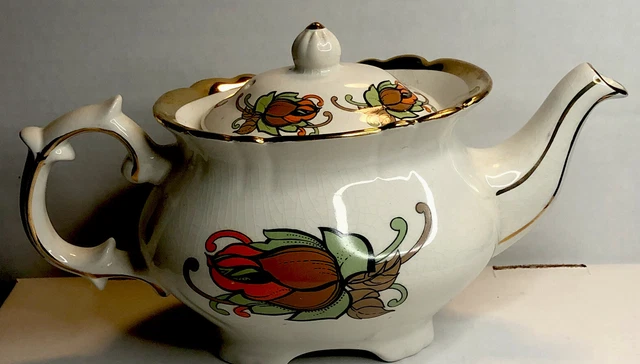 Price Kensington Ceramic Teapot, With Tea Bag Infuser Made In England.vtg #4052