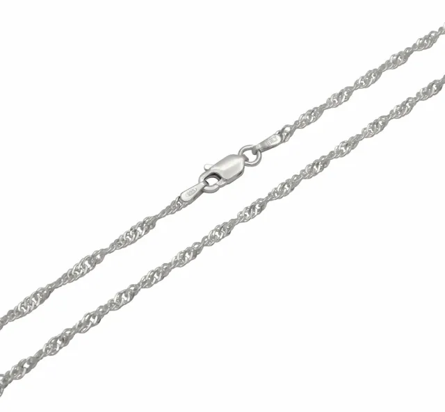 Singapurkette 925 Sterling Silber rhodiniert 2,4mm 45-60cm Silberkette Damen NEU