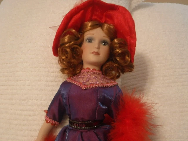 Vintage Heritage Signature Collection Elegant Red Hat Porcelain Collector Doll