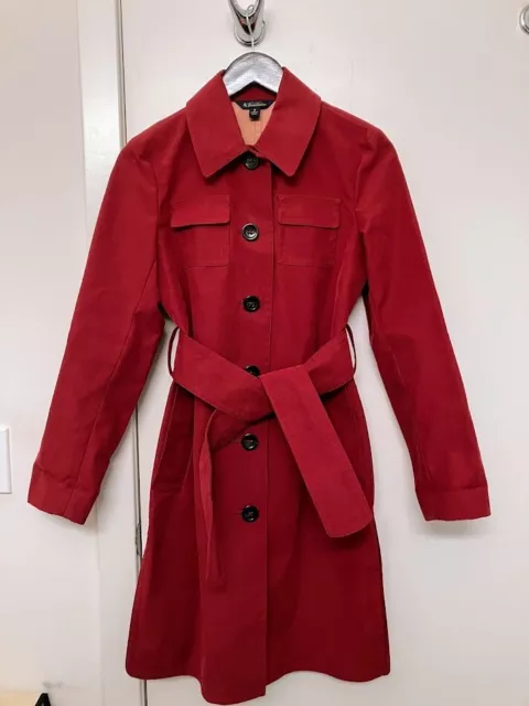 Brooks Brothers Women's Red Trenchcoat US Size 0