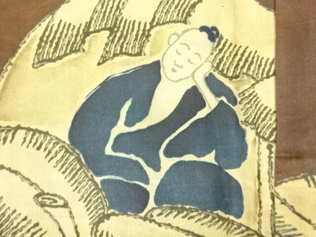 6680771: Japanese Kimono / Antique Mens Haori / Tsumugi / People In The Past In