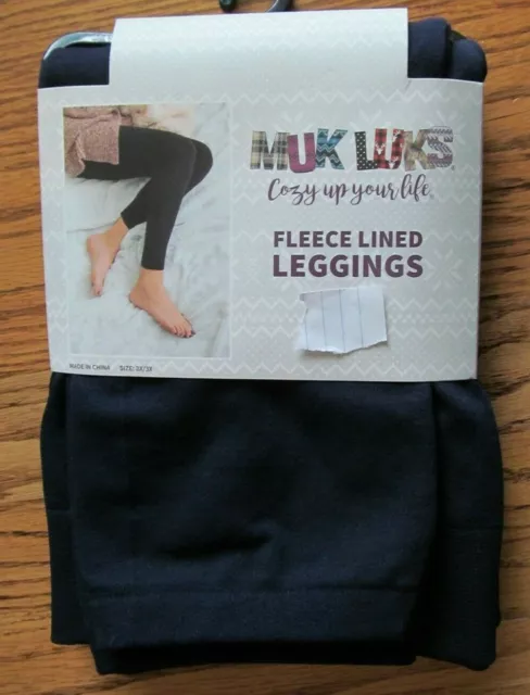 Muk Luks Womens Cozy Fleece Lined Leggings Gray Grey Size L / XL
