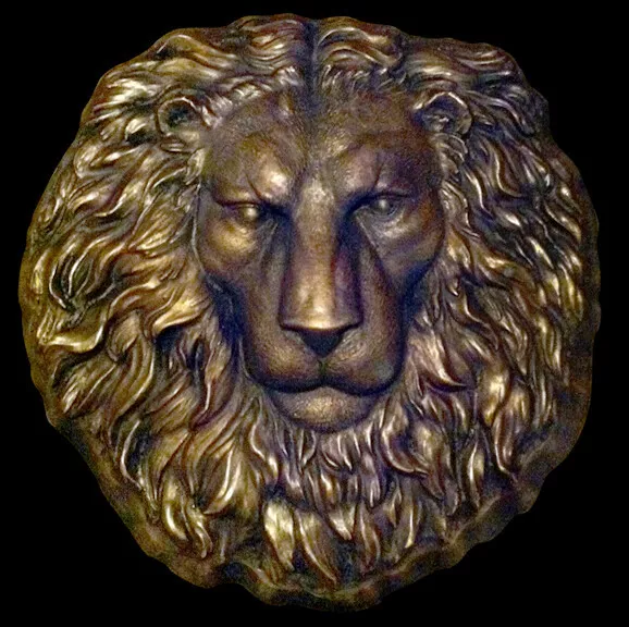 Roman Lion in Dark Bronze finish Sculpture Replica Reproduction