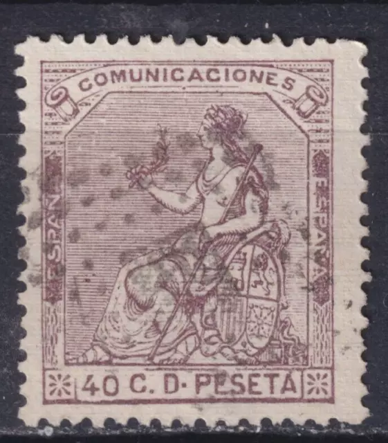 España 1873 -  I Republica  - Edifil 136a - 40 cent lila oscuro  - Bien centrado