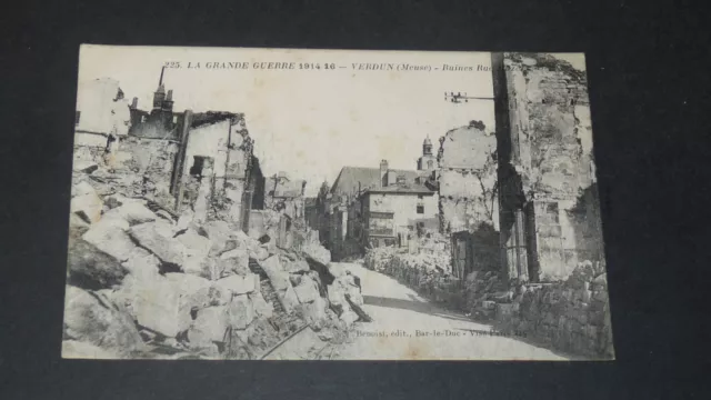 Cpa Postcard War 14-18 1916 Meuse Verdun Bombing Rue Mazel