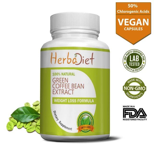 Green Coffee Bean Max Diet 50% Extract Capsules Weight Loss Fat Burner -120 caps