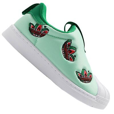 ADIDAS Originals Superstar 360 bambini Trefoil Turn Scarpa Sneaker Slipon Mint Verde