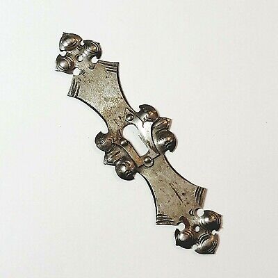 Vintage Ornate Escutcheon Keyhole Steel Skeleton Key Hole 4 3/8" x 1 1/4"