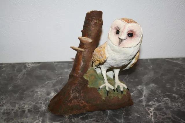 collection Dromara Fine Arts Owl chouette effraie en résine sur branche