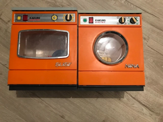 Lot de 2 anciens jouets vintage de dinette KAKURO ELECTRIC, machine NINA et SUZY