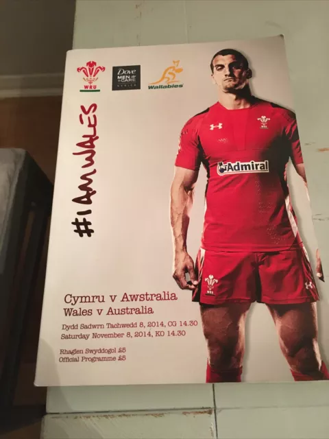 2014 Wales V Australia Wallabies Test International Rugby Union Programme Vgc