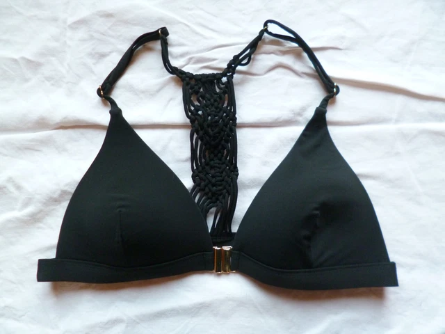 HAUT DE MAILLOT de bain, noir, forme triangle, ETAM, 38, comme neuf EUR