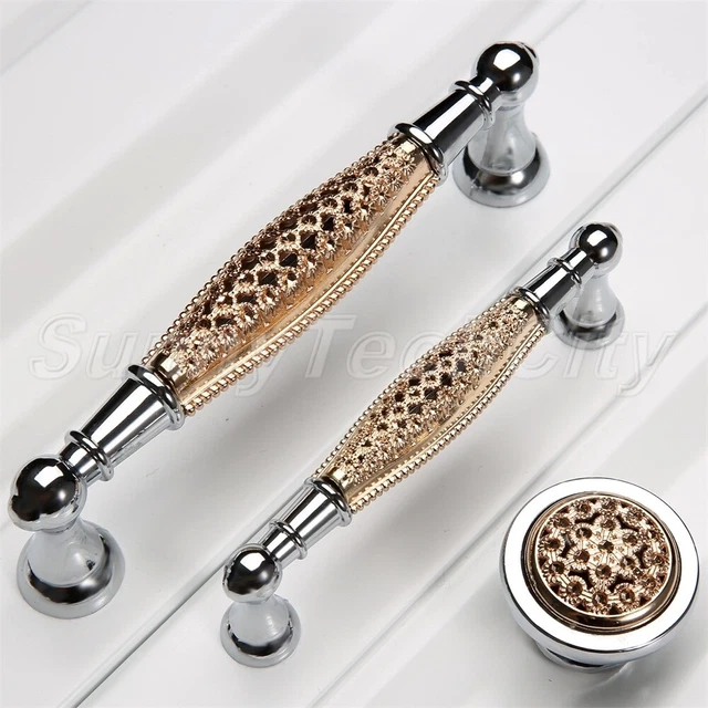 2x European Cabinet Pull Handles Wardrobe Door Dresser Closet Drawer Bin Knobs