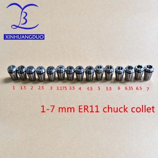 15pcs ER11 Spring Collet set Lathe Tool for CNC Engraving Machine  1-7mm