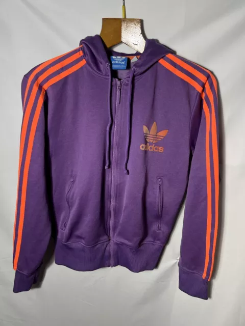 Adidas Hoodie Felpa Cappuccio Viola Arancione Taglia S Uomo Uomo Donna