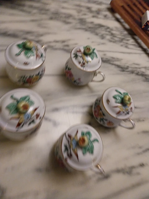 Service Pots à crème sur platteau piedouche - XIXème