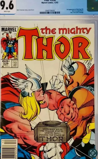 THOR The Mighty #338 Marvel 1983 CGC 9.6 White Pages 2nd Beta Ray Bill