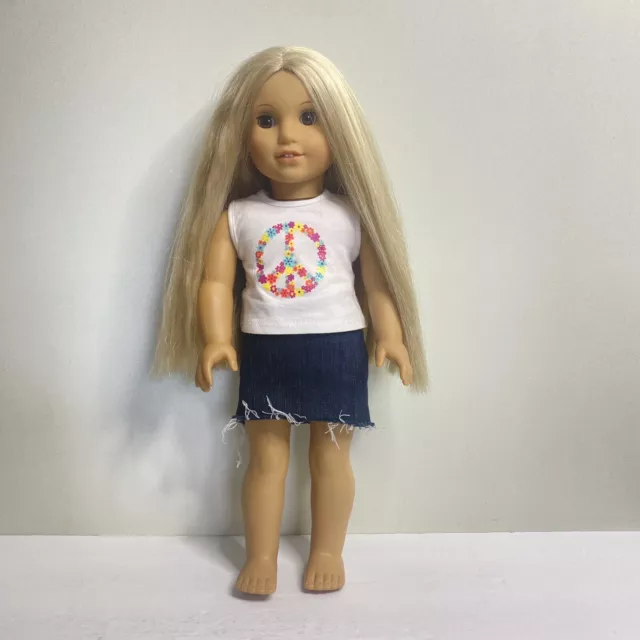 American Girl Doll Julie Albright Beforever 18" Doll Top Skirt No Book