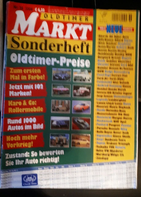 OLDTIMER MARKT SONDERHEFT Nr,36/2006--Oldtimer Preise EUR 4,50