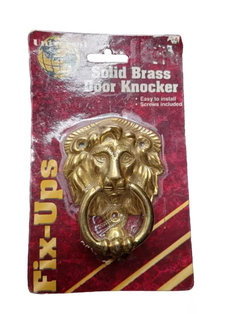 Vintage Solid Brass Universal Craft Lion Head Door Knockers 4"