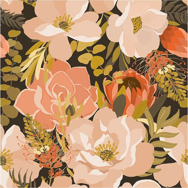 Floralplus Boho Peel and Stick Wallpaper Floral Removable Wallpaper Peel and Sti