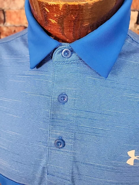 UNDER ARMOUR MEN'S Medium Blue White Camo Short Sleeve Golf Polo Shirt ...